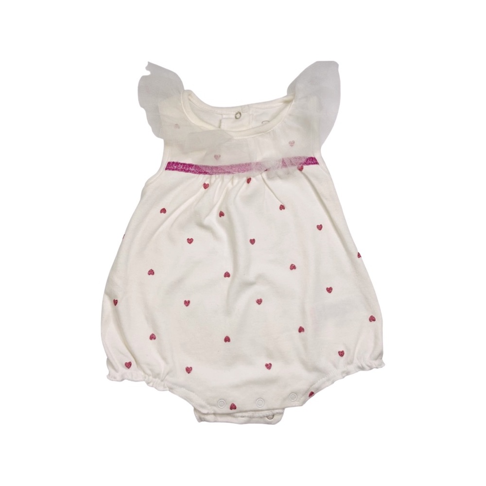 White Bodysuit with glitter hearts